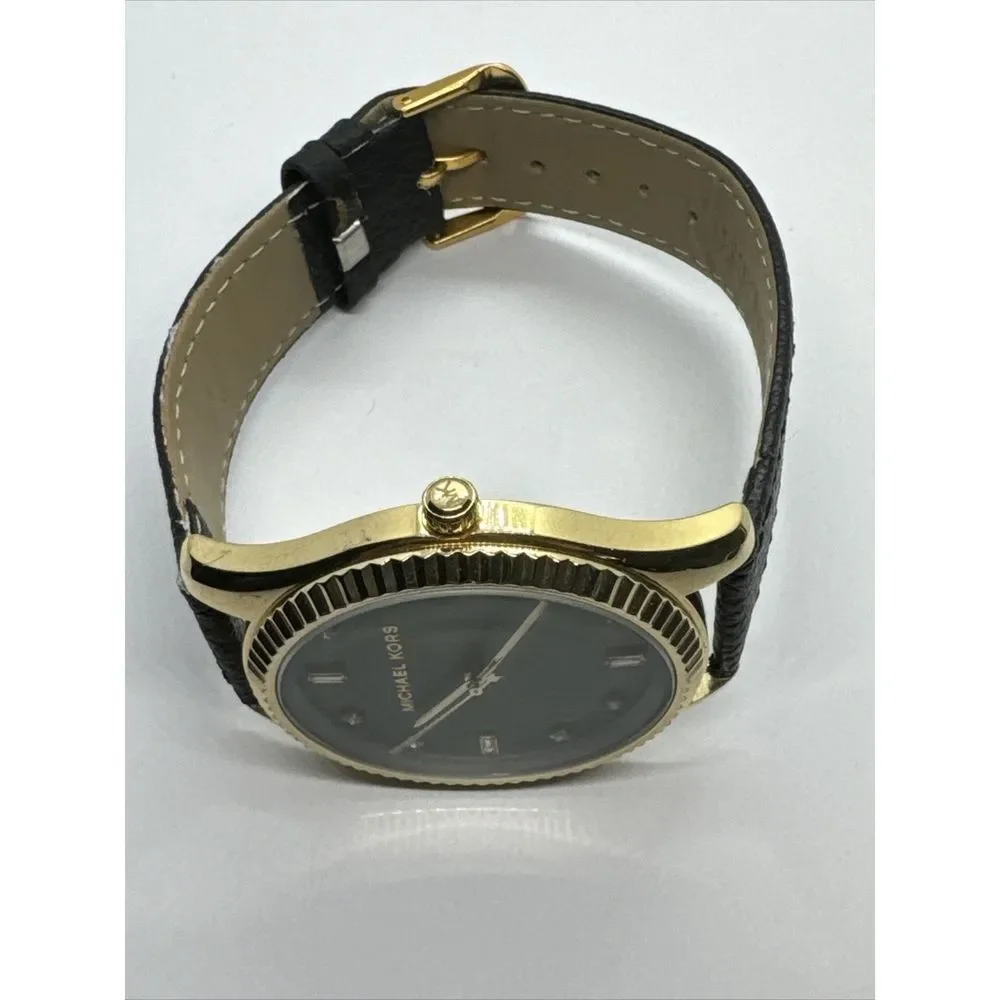 Michael Kors Blake MK3226 Women's Black Leather Analog Dial Quartz Watch JNA811